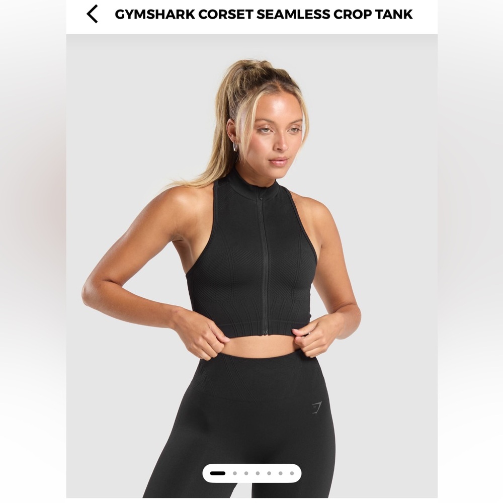 Gymshark corset seamless tank 1/4 zip up blk L/XL